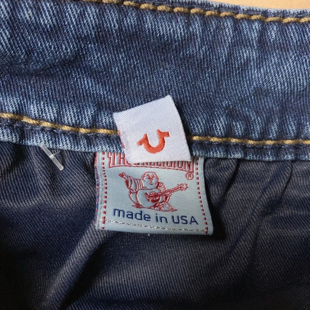 True Religion Rope Stitch Jeans Relaxed Straight Flap Pocket 34 Fit 36x28 USA